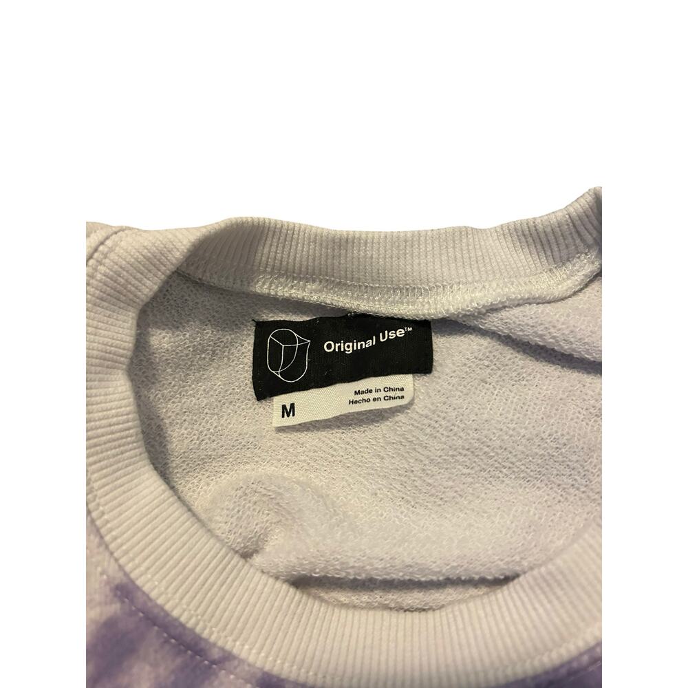 Original Use Crewneck Sweatshirt Purple and White Tie Dye Size Medium Oversized - Picture 3 of 3